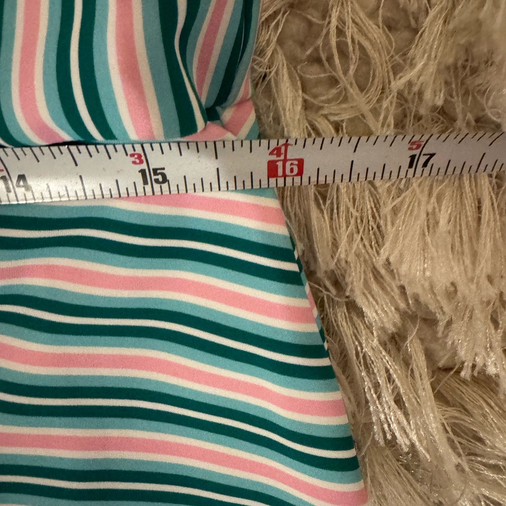 β¨ π Addison Bay Racquet Striped Print Crew Neck Sleeveless Pleated Active πβ¨ - Picture 11 of 15